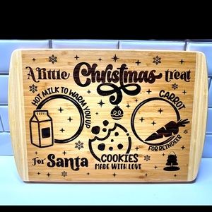Merry Christmas cutting board !! C02 laser engraved homemade gift.
